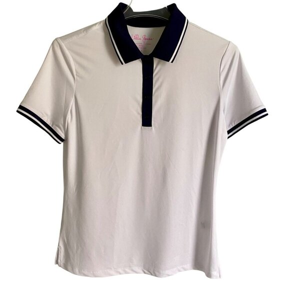 Lillie Green White and Blue Polo Shirt UPF 50 Women's Small NEW - Picture 1 of 10